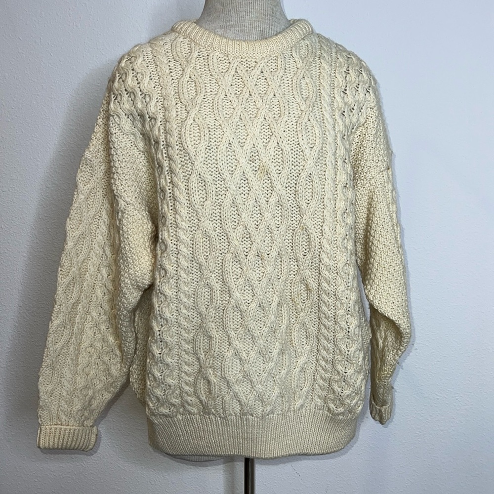Quills Woollen Market Wool Irish Fisherman’s Cable Knit Fisherman’s Sweater